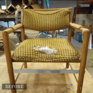 Dining chair upholstery repair in Adelaide, showcasing stained and worn chairs restored to a clean, refreshed look.