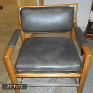 Dining chair upholstery repair in Adelaide, showcasing stained and worn chairs restored to a clean, refreshed look.