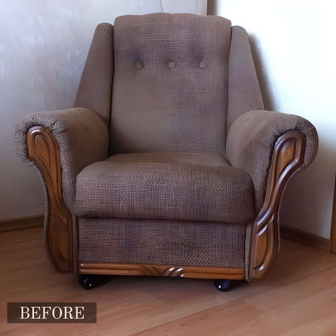 Before and after antique furniture restoration – showcasing the transformation from worn-out to pristine condition.