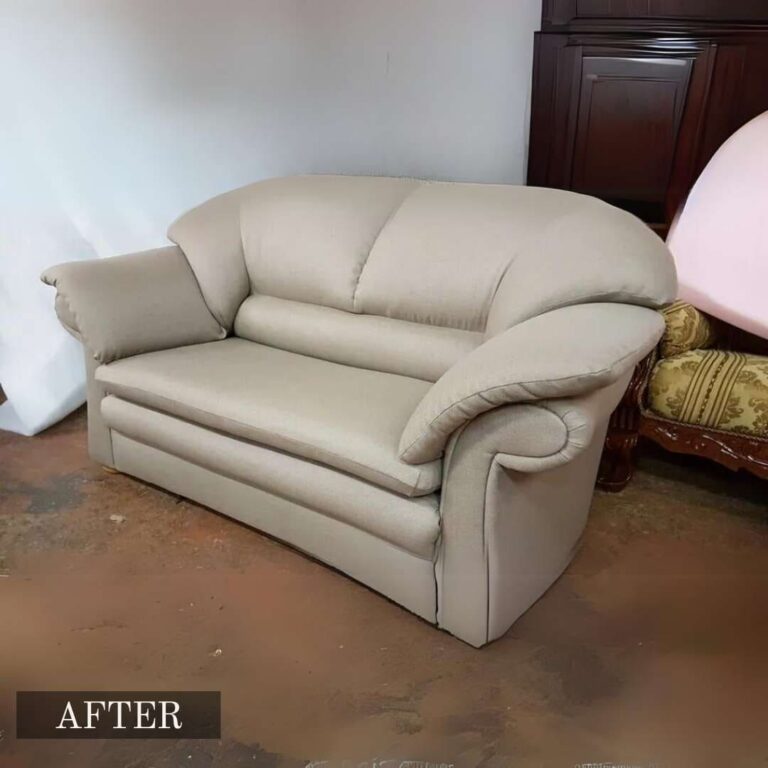 Mid-century modern lounge chair restoration in Adelaide, showing a worn chair restored with fresh touches while preserving its original design.