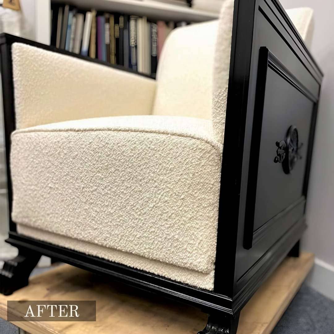 Before and after antique furniture restoration – showcasing the transformation from worn-out to pristine condition.