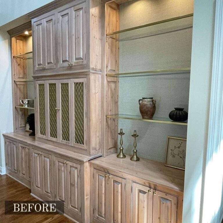 Pantry cabinet restoration in Adelaide, showing scratched and worn wood refinished and repaired for a refreshed appearance.